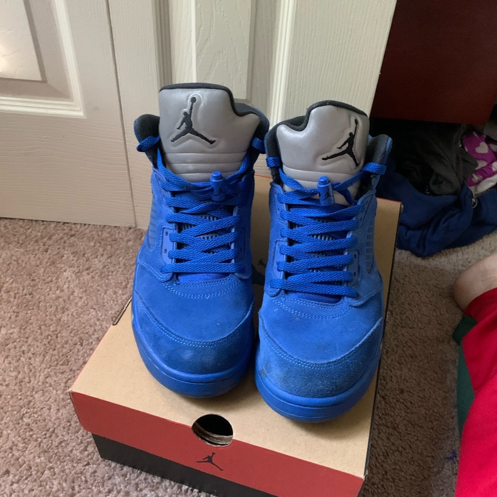 Blue Suede 5s Size 9.5